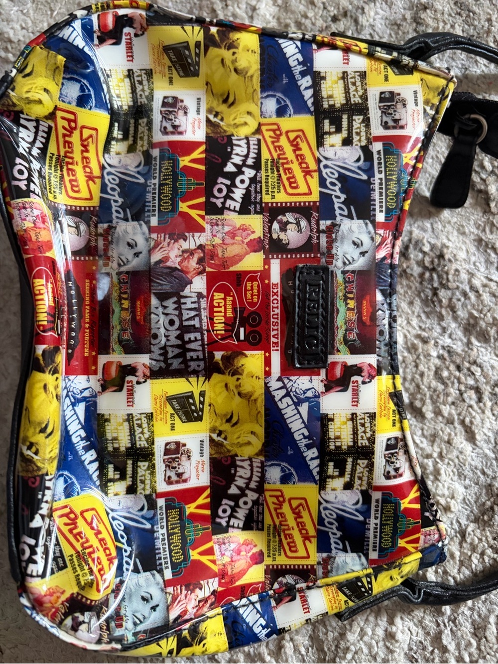 Relic Multicolor Pop Art Crossbody Bag with Black Trim
